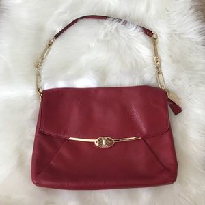 Coach Red Leather Shoulder Bag
